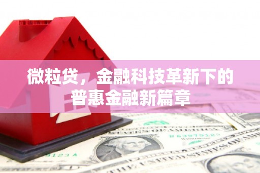 淄博微粒贷，金融科技革新下的普惠金融新篇章