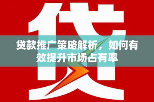 淄博贷款推广策略解析，如何有效提升市场占有率
