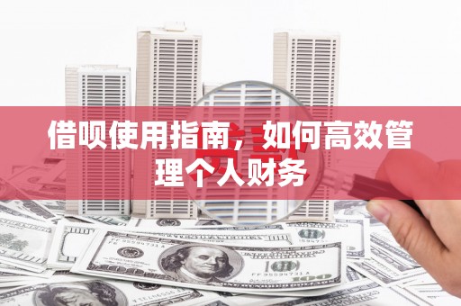 淄博借呗使用指南，如何高效管理个人财务