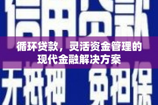 淄博循环贷款，灵活资金管理的现代金融解决方案