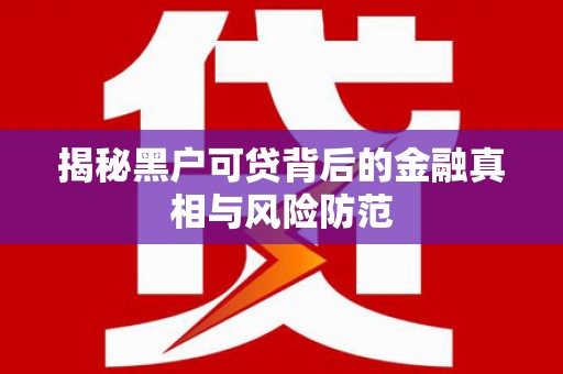 淄博揭秘黑户可贷背后的金融真相与风险防范