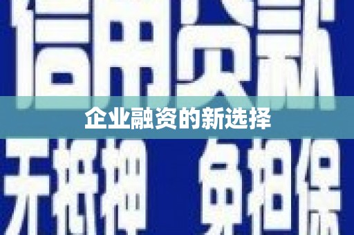 淄博企业融资的新选择