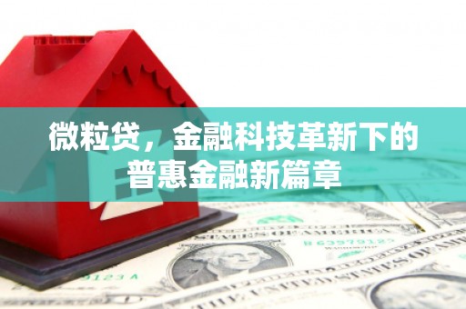 淄博微粒贷，金融科技革新下的普惠金融新篇章
